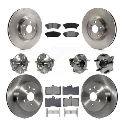 Hub Bearing Brake Rotor & Pads Front Rear Kit (10Pc) For Lexus IS350 C F Sport
