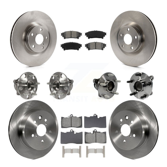 Hub Bearing Brake Rotor & Pads Front Rear Kit (10Pc) For Lexus IS350 C F Sport