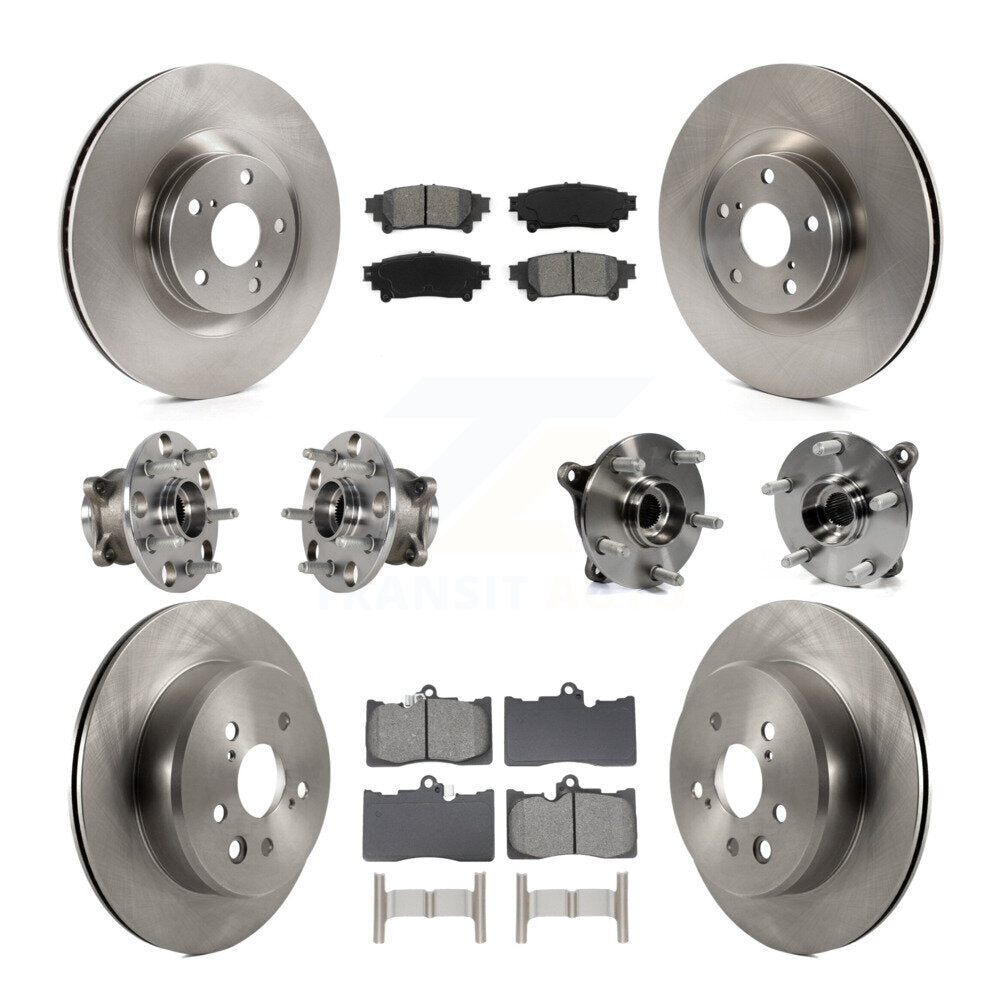 Hub Bearing Brake Rotor & Pads Front Rear Kit (10Pc) For Lexus IS300 IS350 GS350