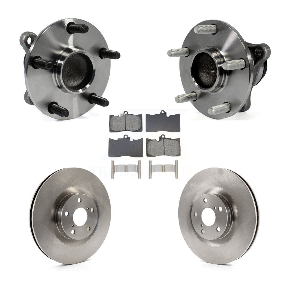 Hub Bearing Brake Rotor & Pad Front Kit (5Pc) For Lexus IS350 GS350 GS450h GS460