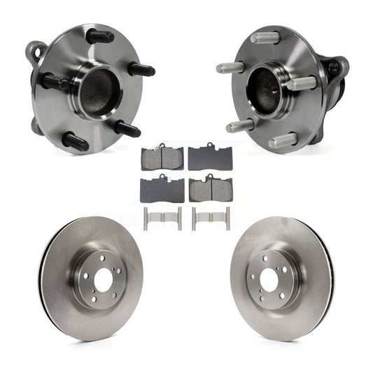 Hub Bearing Brake Rotor & Pad Front Kit (5Pc) For Lexus IS350 GS350 GS450h GS460