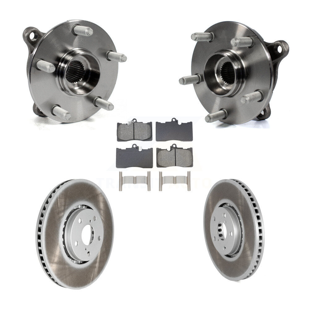 Hub Bearing Assembly Coat Brake Rotor Pads Front Kit (5Pc) For Lexus IS300 IS350