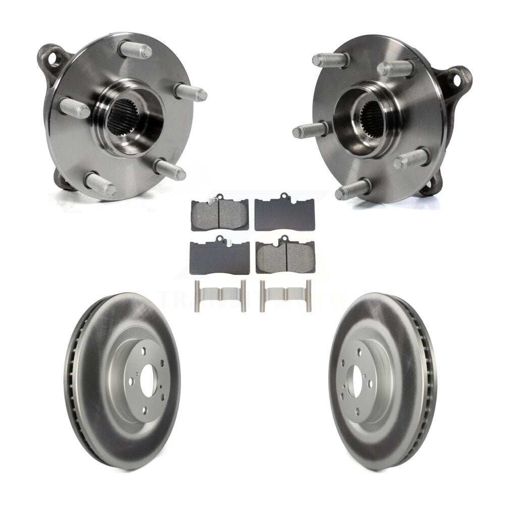 Hub Bearing Coated Brake Rotor & Pad Front Kit (5Pc) For Lexus IS300 IS350 GS350