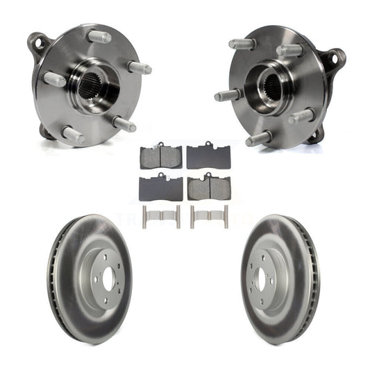 Hub Bearing Coated Brake Rotor & Pad Front Kit (5Pc) For Lexus IS300 IS350 GS350