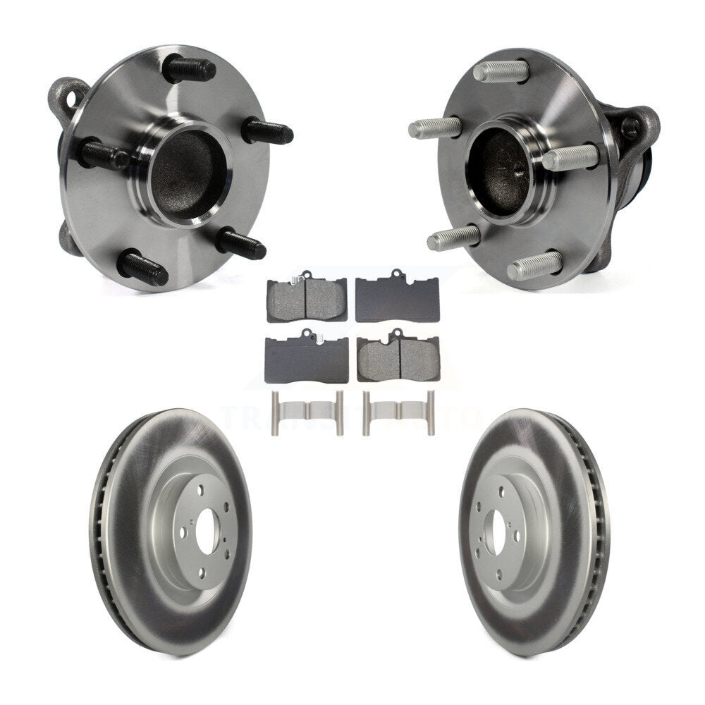 Hub Bearing Coated Brake Rotor Pads Front Kit (5Pc) For Lexus IS350 GS350 GS450h