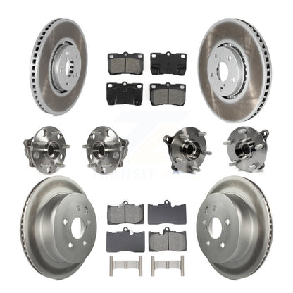 Hub Bearing Coated Disc Brake Rotor & Pads Front Rear Kit (10Pc) For Lexus IS350