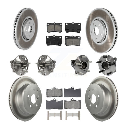 Hub Bearing Coated Brake Rotor & Pad Front Rear Kit (10Pc) For Lexus IS350 GS350