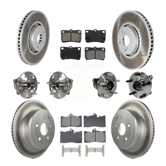 Hub Bearing Coated Brake Rotor & Pad Front Rear Kit (10Pc) For Lexus IS350 GS350