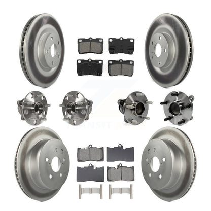 Hub Bearing Coated Brake Rotor & Pad Front Rear Kit (10Pc) For Lexus IS350 GS350