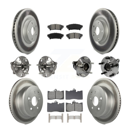Hub Bearing Coated Disc Brake Rotor & Pads Front Rear Kit (10Pc) For Lexus IS350