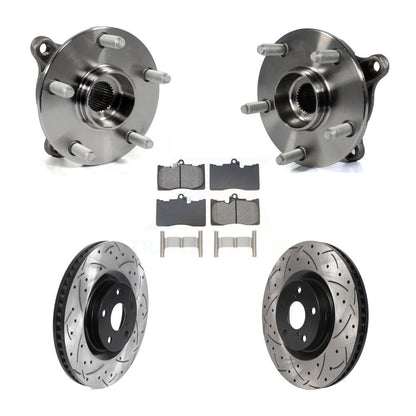 Hub Bearing Drilled Slot Brake Rotor & Pad Front Kit (5Pc) For Lexus IS300 IS350