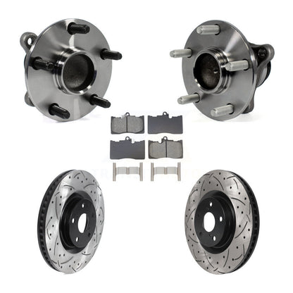 Hub Bearing Drilled Slot Brake Rotor & Pad Front Kit (5Pc) For Lexus IS350 GS350