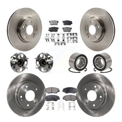 Hub Bearing Disc Brake Rotor Pad Front Rear Kit (10Pc) For Honda Civic Acura ILX