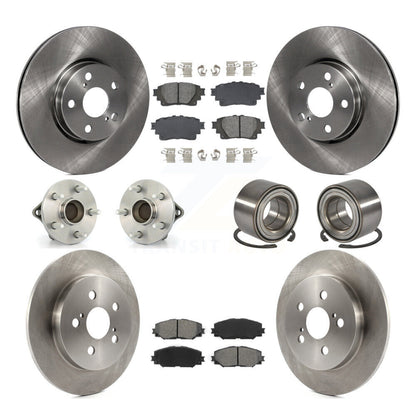 Hub Bearings Disc Brake Rotors And Pads Front Rear Kit (10Pc) For Toyota Corolla