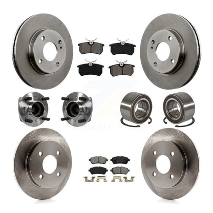 Wheel Hub Bearing Disc Brake Rotor And Pad Front Rear Kit (10Pc) For Ford Fiesta