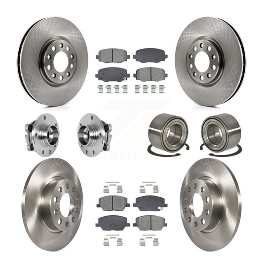Hub Bearing Brake Rotor & Pads Front Rear Kit (10Pc) For 2016-2018 Fiat 500X AWD