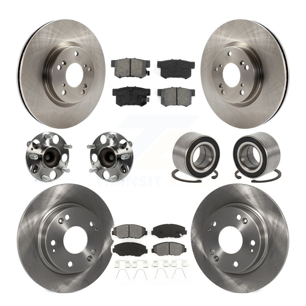 Hub Bearing Disc Brake Rotor Pad Front Rear Kit (10Pc) For Honda Civic Acura ILX