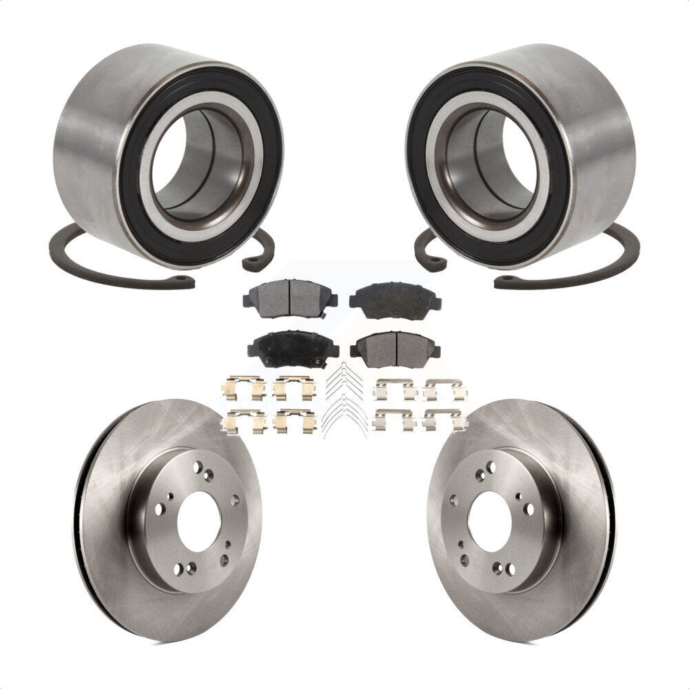 Wheel Bearing Disc Brake Rotor And Ceramic Pad Front Kit For 2015 Acura ILX 1.5L