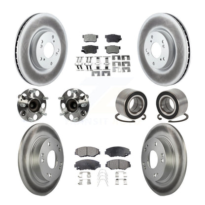Hub Bearing Coat Brake Rotor Pad Front Rear Kit (10Pc) For Honda Civic Acura ILX