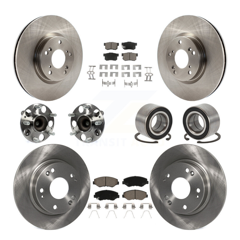 Hub Bearing Disc Brake Rotor Pad Front Rear Kit (10Pc) For Honda Civic Acura ILX