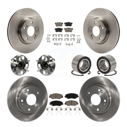 Hub Bearing Disc Brake Rotor Pad Front Rear Kit (10Pc) For Honda Civic Acura ILX