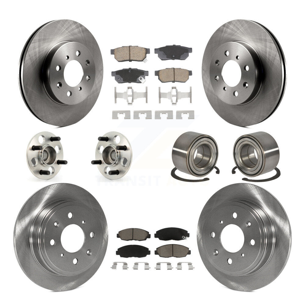 Hub Bearing Disc Brake Rotor And Ceramic Pads Front Rear Kit (10Pc) For Acura EL