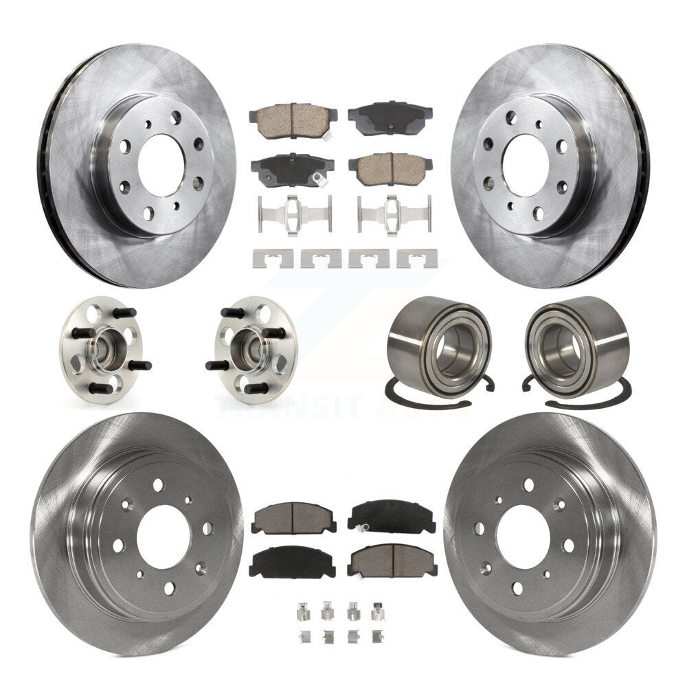 Hub Bearing Disc Brake Rotor & Pad Front Rear Kit (10Pc) For Honda Civic del Sol