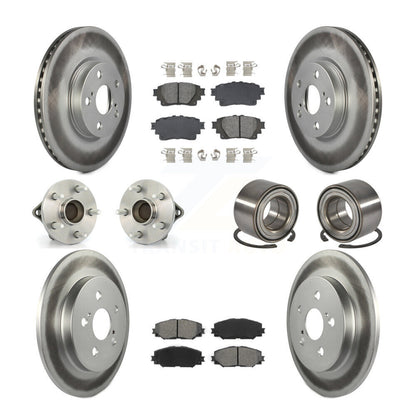 Hub Bearing Coated Disc Brake Rotor Pad Front Rear Kit (10Pc) For Toyota Corolla