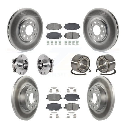 Hub Bearing Coated Brake Rotor Pad Front Rear Kit (10Pc) For 16-18 Fiat 500X AWD