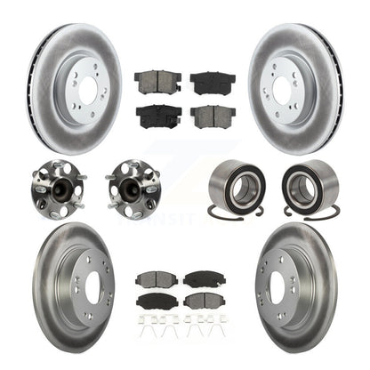 Hub Bearing Coat Brake Rotor Pad Front Rear Kit (10Pc) For Honda Civic Acura ILX