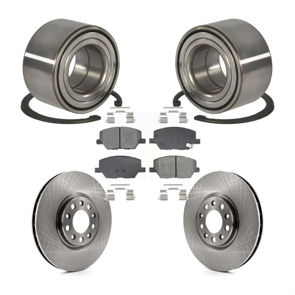 Wheel Bearing Disc Brake Rotors And Pads Front Kit For 2016-2018 Fiat 500X