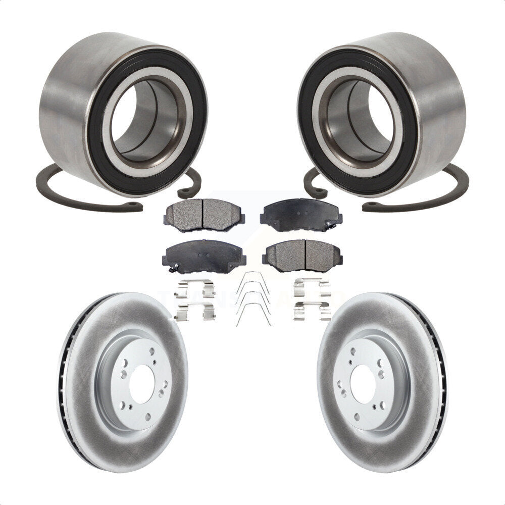 Wheel Bearing Coated Disc Brake Rotor & Pads Front Kit For Honda Civic Acura ILX