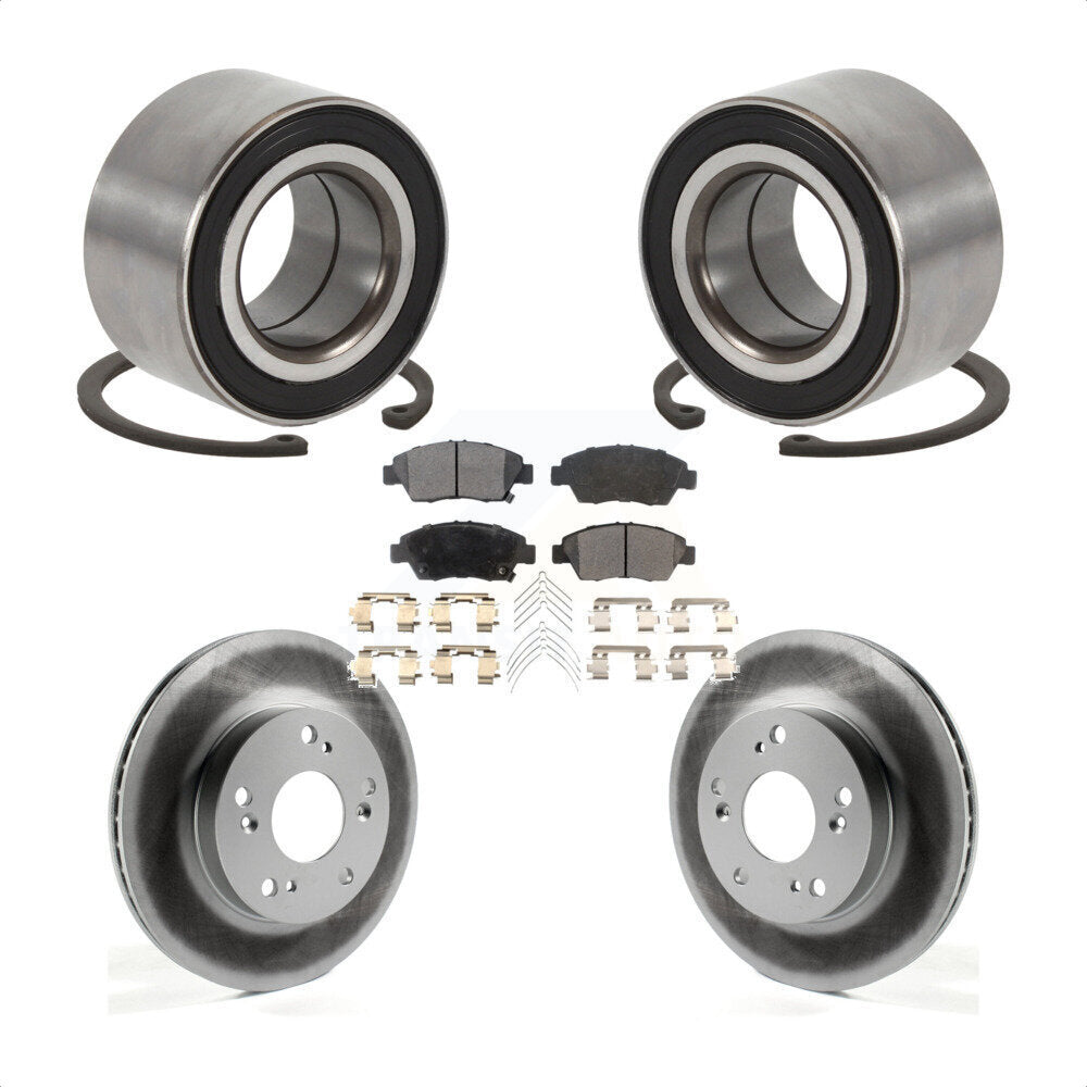 Wheel Bearing Coated Disc Brake Rotor And Pads Front Kit For 2015 Acura ILX 1.5L
