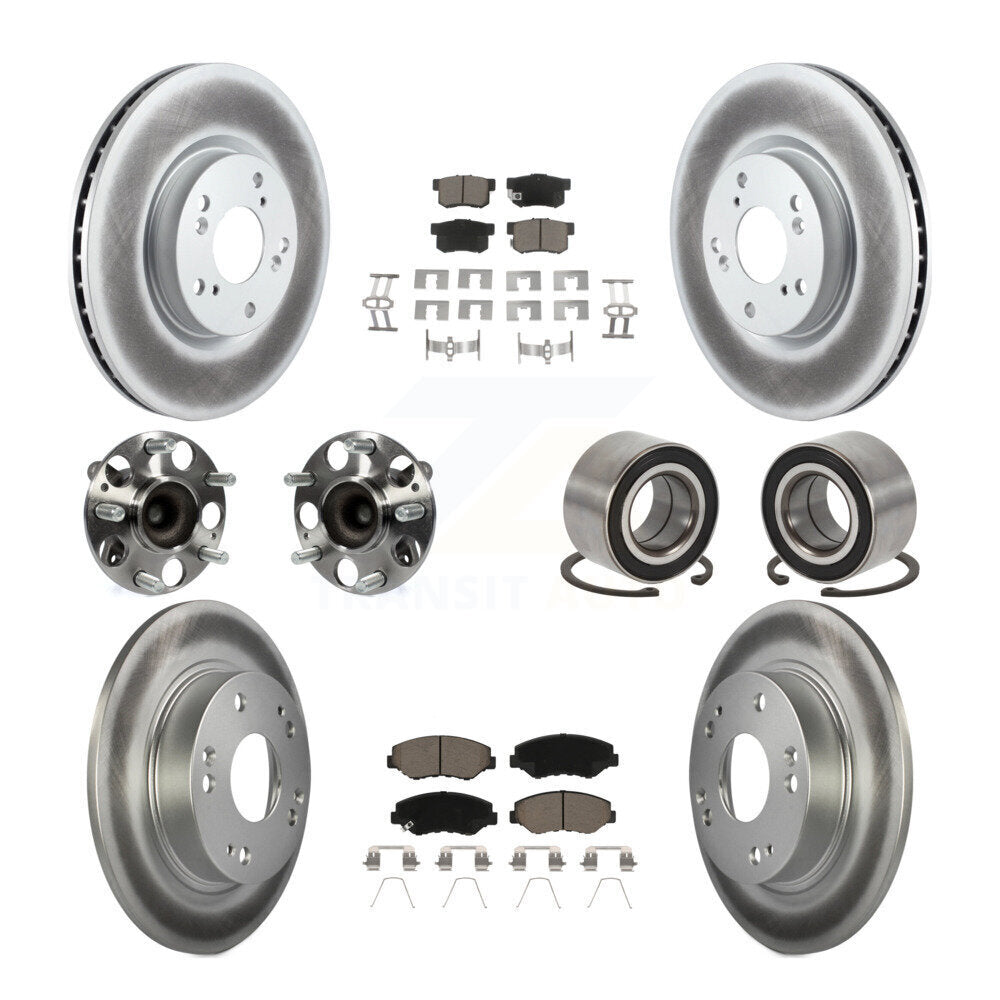Hub Bearing Coat Brake Rotor Pad Front Rear Kit (10Pc) For Honda Civic Acura ILX