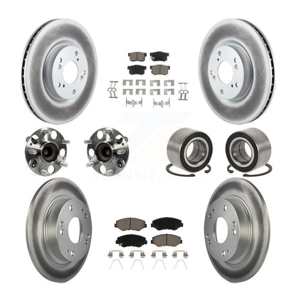 Hub Bearing Coat Brake Rotor Pad Front Rear Kit (10Pc) For Honda Civic Acura ILX