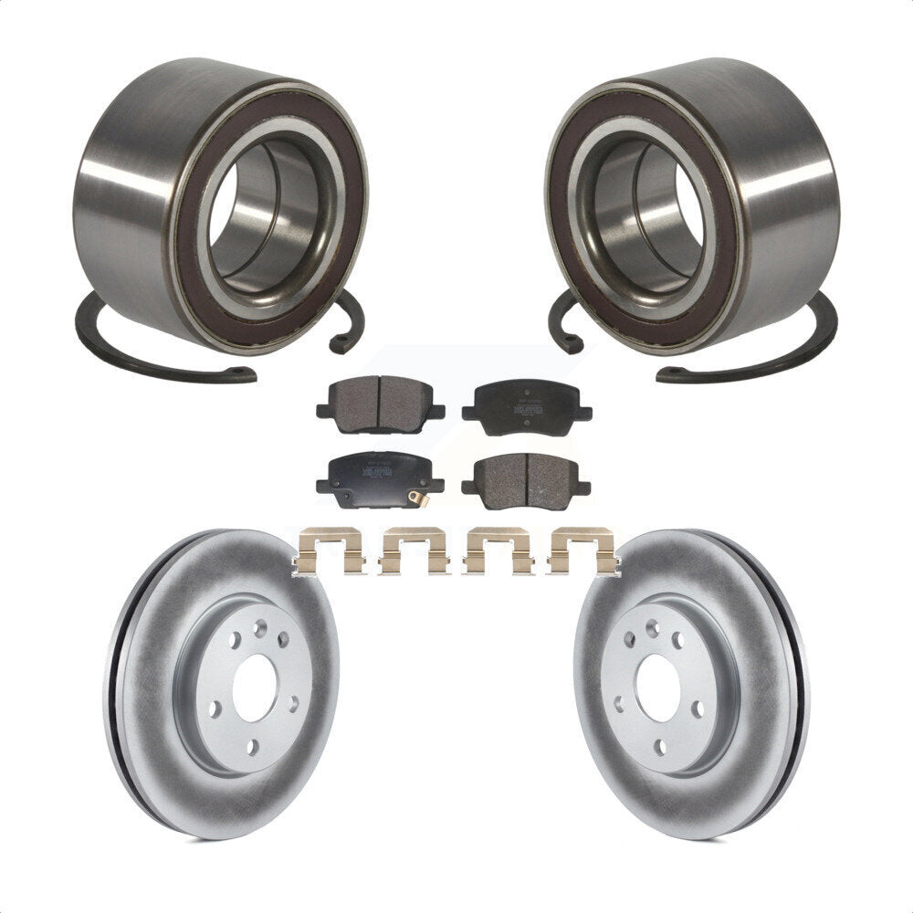 Wheel Bearing Coated Brake Rotor And Pad Front Kit For 2018-2020 Chevrolet Sonic