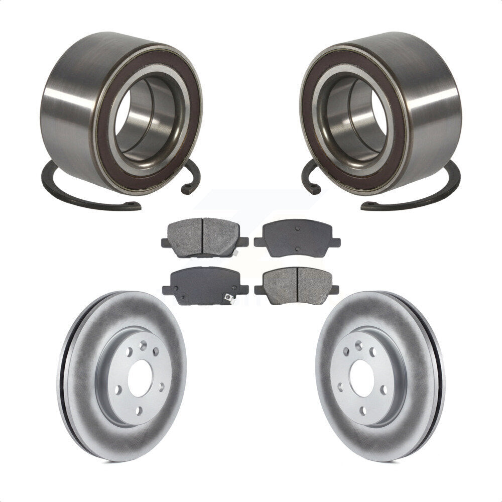 Wheel Bearing Coated Brake Rotor And Pad Front Kit For 2018-2020 Chevrolet Sonic