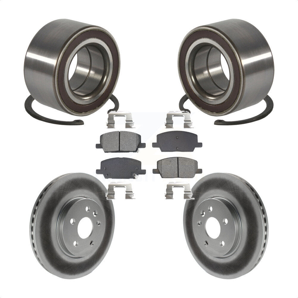 Wheel Bearing Coated Brake Rotor & Pad Front Kit For Buick Encore Chevrolet Trax