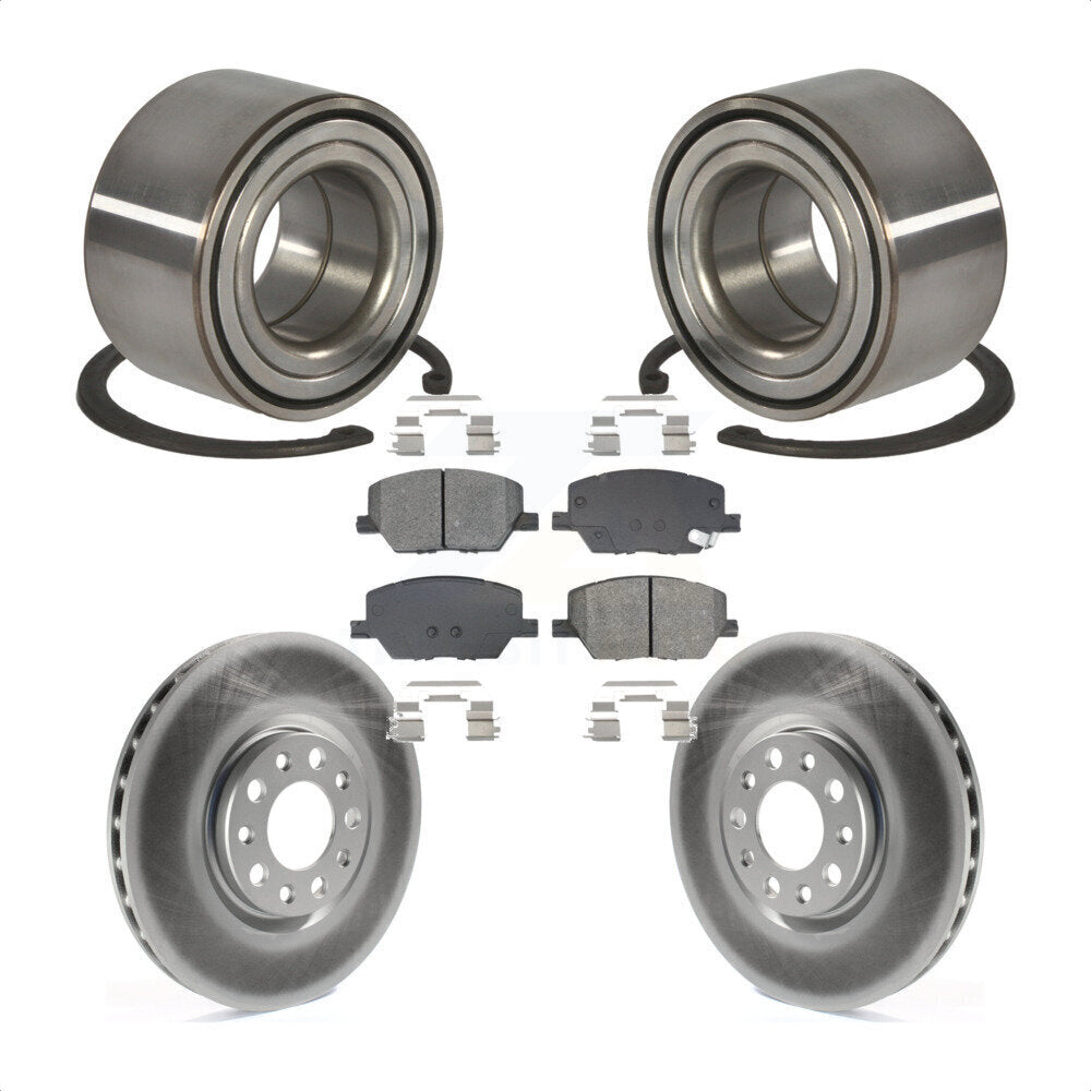 Wheel Bearing Coated Disc Brake Rotor And Pads Front Kit For 2016-2018 Fiat 500X