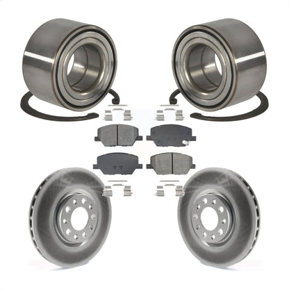 Wheel Bearing Coated Disc Brake Rotor And Pads Front Kit For 2016-2018 Fiat 500X