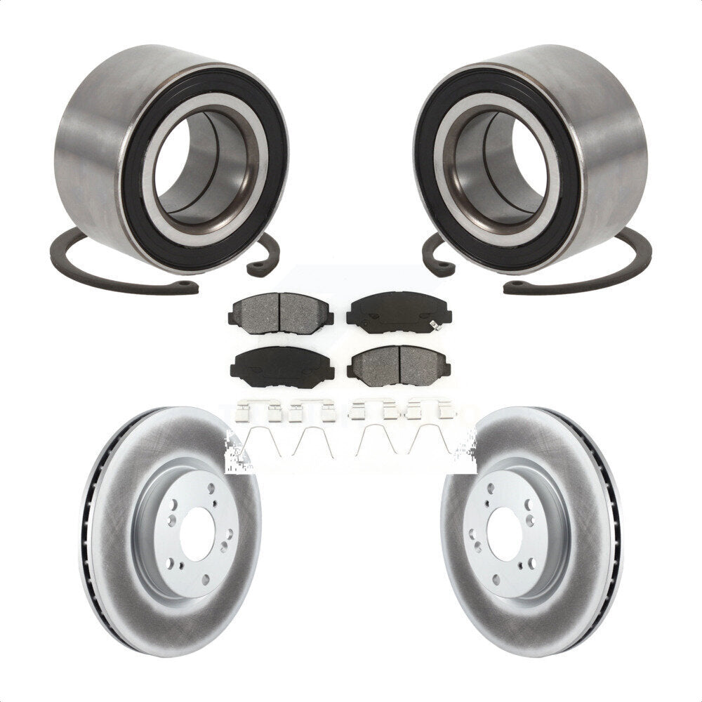 Wheel Bearing Coated Disc Brake Rotor & Pads Front Kit For Honda Civic Acura ILX