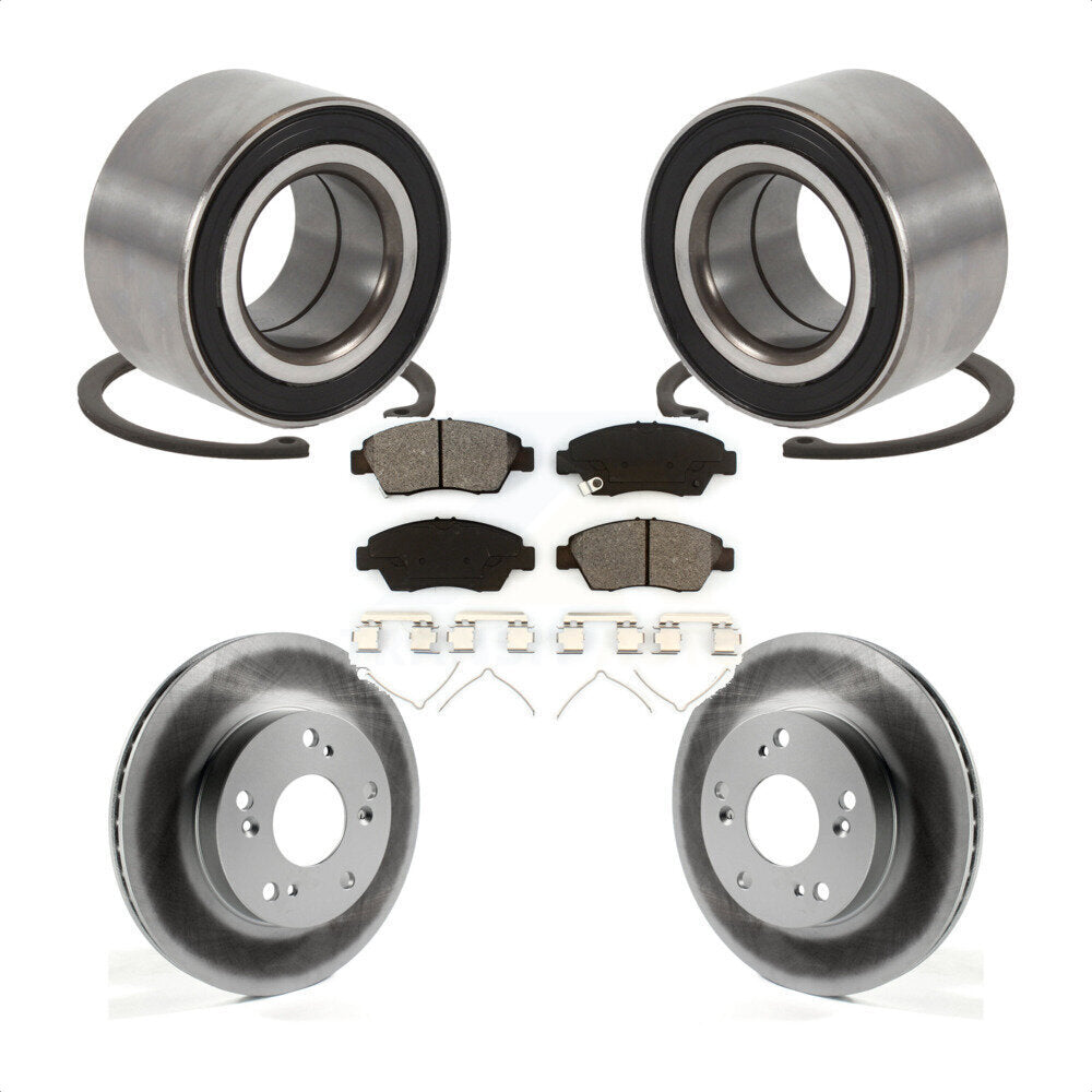 Wheel Bearing Coated Disc Brake Rotor And Pads Front Kit For 2015 Acura ILX 1.5L