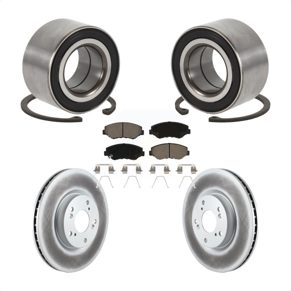 Wheel Bearing Coated Disc Brake Rotor & Pads Front Kit For Honda Civic Acura ILX