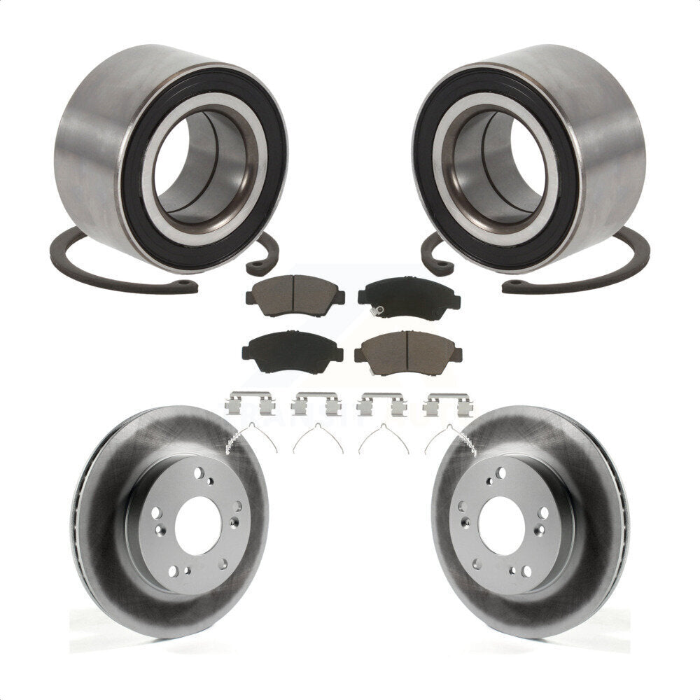Wheel Bearing Coated Disc Brake Rotor And Pads Front Kit For 2015 Acura ILX 1.5L