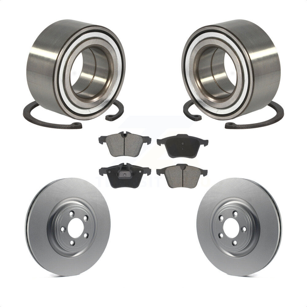 Wheel Bearing Coated Disc Brake Rotors And Ceramic Pads Front Kit For Jaguar XJ