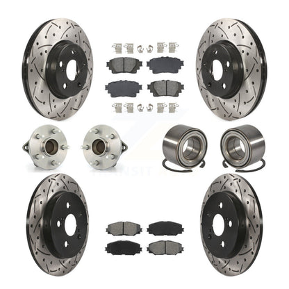 Hub Bearing Coated Disc Brake Rotor Pad Front Rear Kit (10Pc) For Toyota Corolla