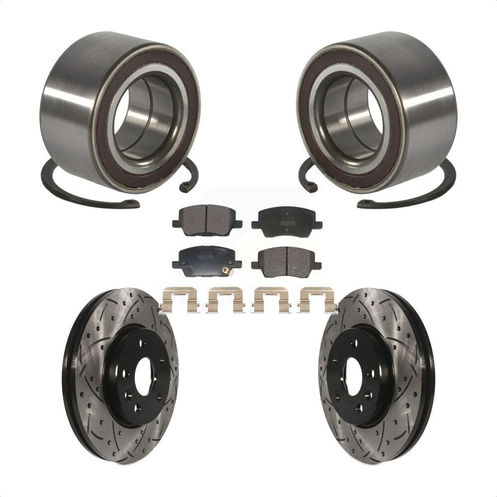 Wheel Bearing Drill Slot Brake Rotor Pad Front Kit For 2018-2020 Chevrolet Sonic