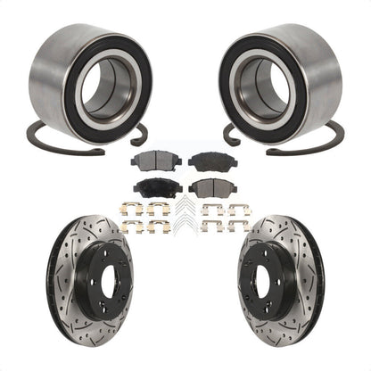 Wheel Bearing Coat Drill Slot Brake Rotor Pads Front Kit For 2015 Acura ILX 1.5L