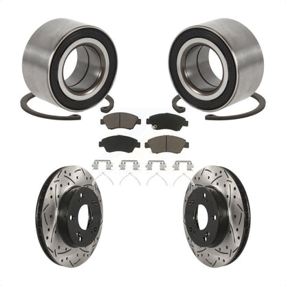 Wheel Bearing Coat Drill Slot Brake Rotor Pads Front Kit For 2015 Acura ILX 1.5L
