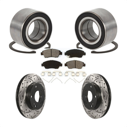 Wheel Bearing Coat Drill Slot Brake Rotor Pads Front Kit For 2015 Acura ILX 1.5L